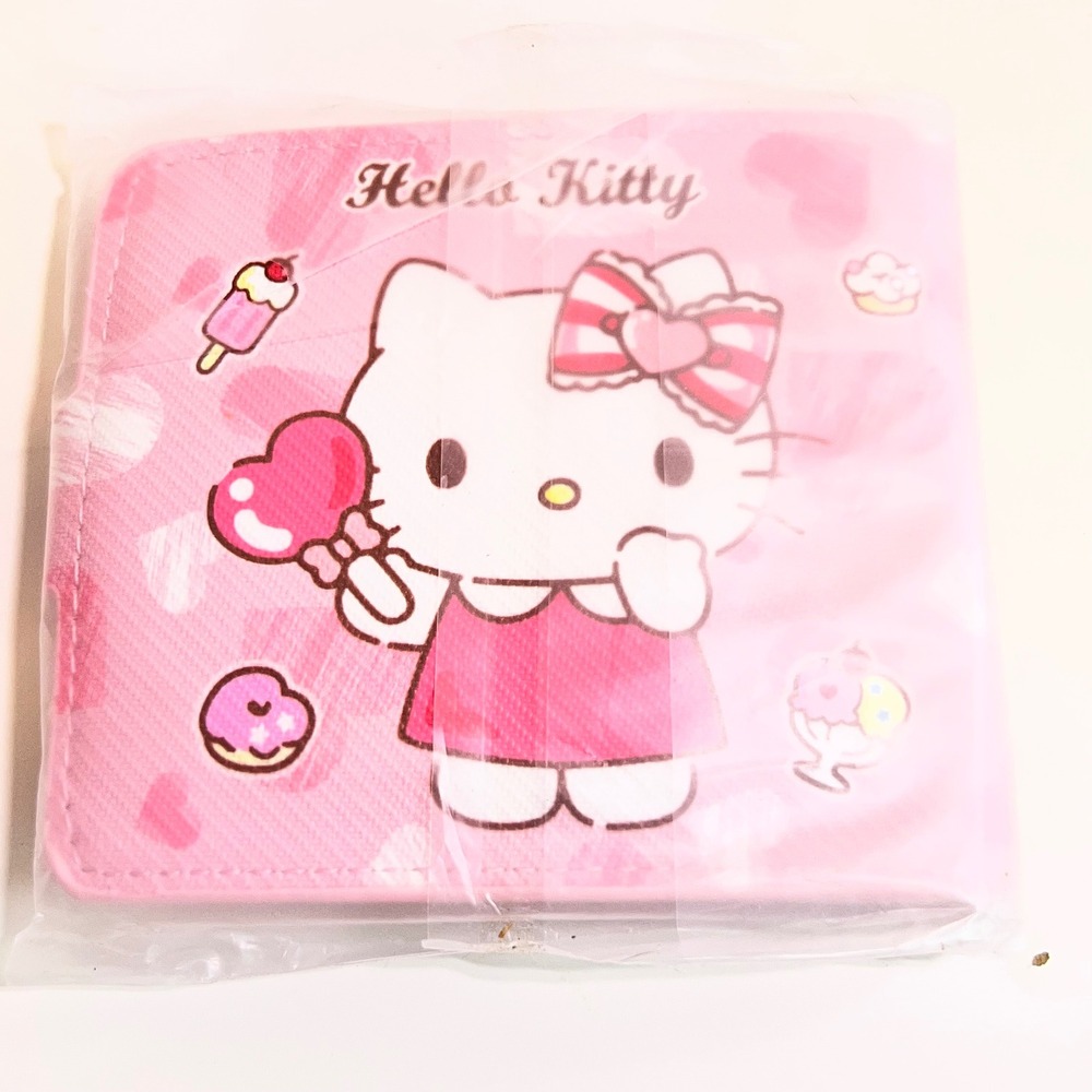 Sanrio Small Hello Kitty Wallet Pink Sweets Snap Bifold Kawaii Accessory - Picture 2 of 2